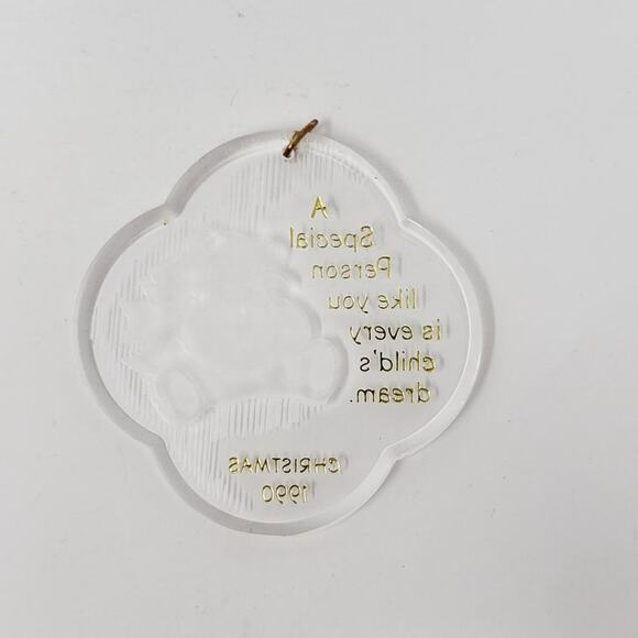 1990 Hallmark Child Care Giver Acrylic Keepsake Holiday Christmas Ornament - Picture 3 of 5